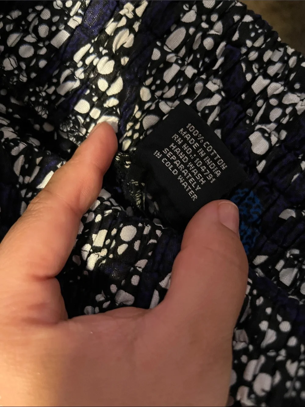 Blue and White Printed Full Skirt